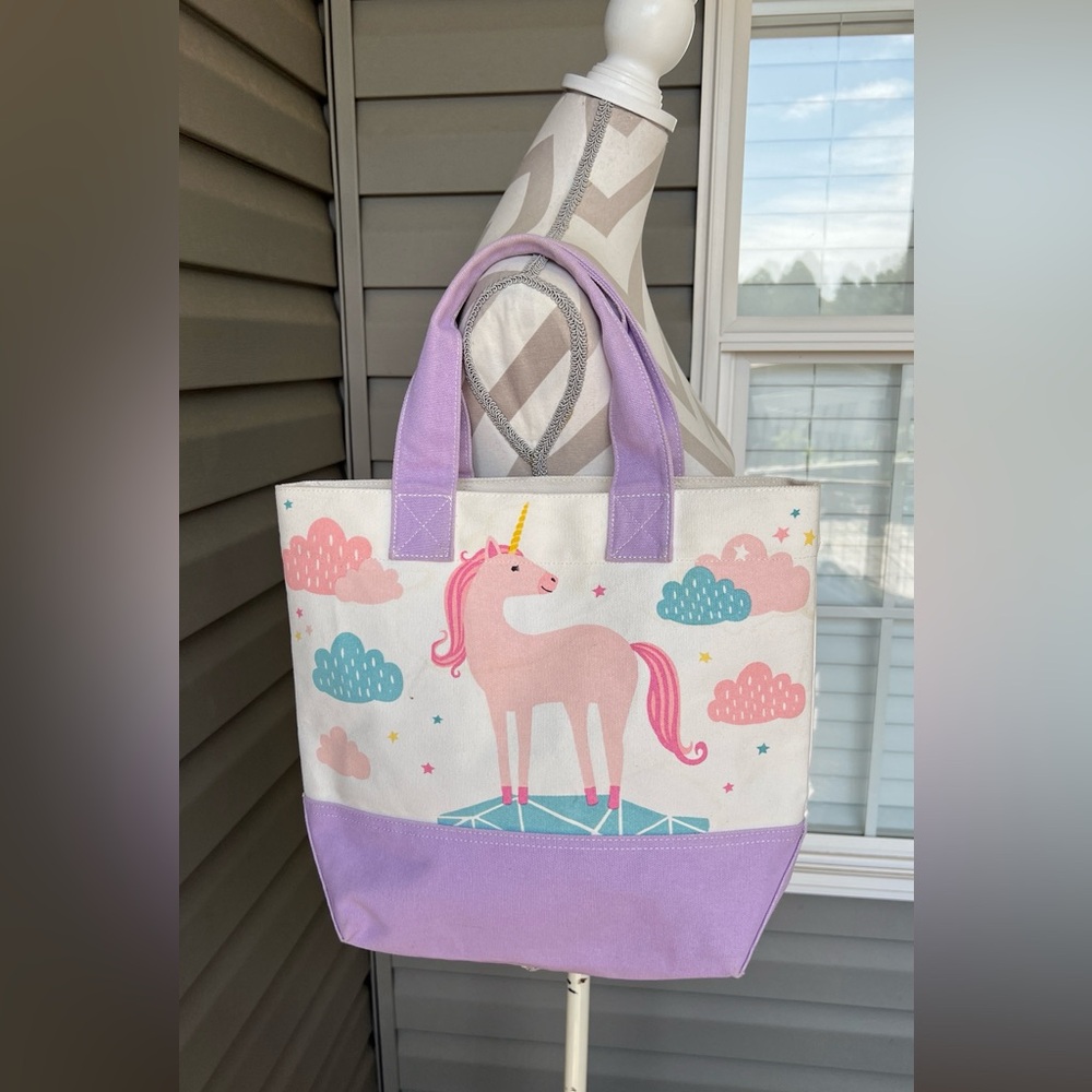Pottery Barn Kids Lavender Unicorn Clouds Tote